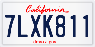 CA license plate 7LXK811