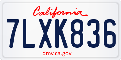 CA license plate 7LXK836