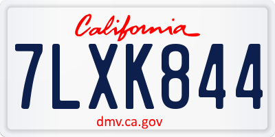 CA license plate 7LXK844