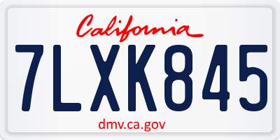 CA license plate 7LXK845