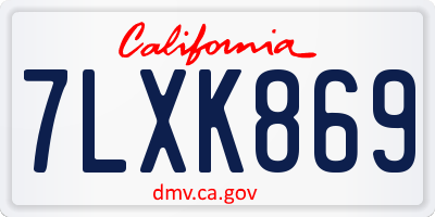 CA license plate 7LXK869