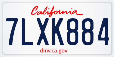 CA license plate 7LXK884