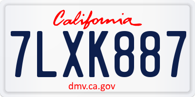 CA license plate 7LXK887