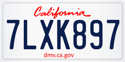 CA license plate 7LXK897