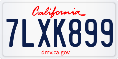CA license plate 7LXK899