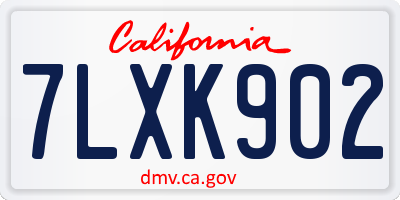 CA license plate 7LXK902