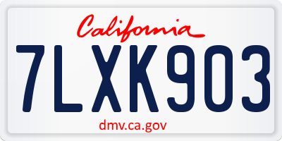 CA license plate 7LXK903