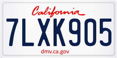 CA license plate 7LXK905