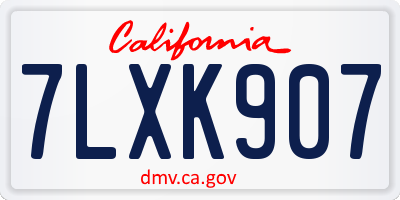 CA license plate 7LXK907