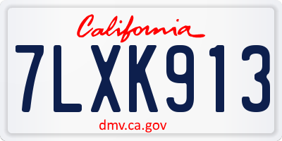CA license plate 7LXK913