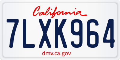 CA license plate 7LXK964