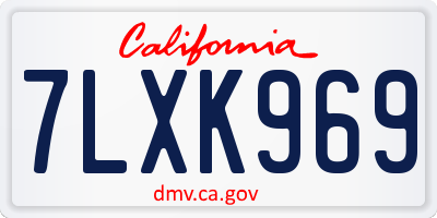 CA license plate 7LXK969