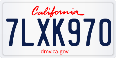 CA license plate 7LXK970