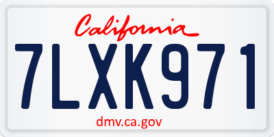 CA license plate 7LXK971
