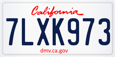 CA license plate 7LXK973