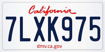 CA license plate 7LXK975