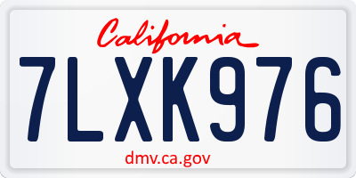 CA license plate 7LXK976