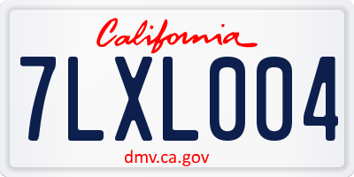 CA license plate 7LXL004
