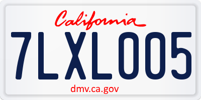 CA license plate 7LXL005