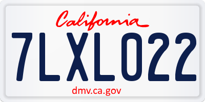 CA license plate 7LXL022