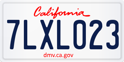 CA license plate 7LXL023