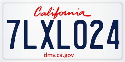 CA license plate 7LXL024