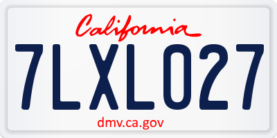 CA license plate 7LXL027