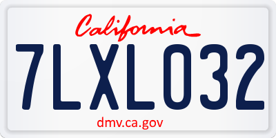 CA license plate 7LXL032