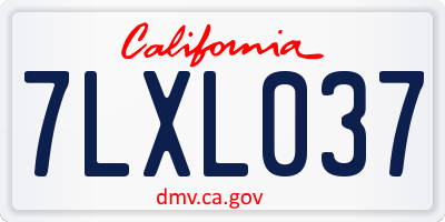 CA license plate 7LXL037