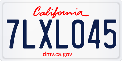 CA license plate 7LXL045