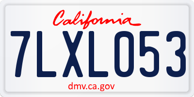 CA license plate 7LXL053