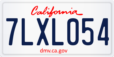 CA license plate 7LXL054