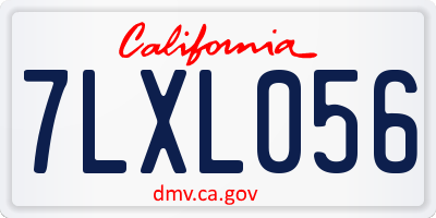 CA license plate 7LXL056