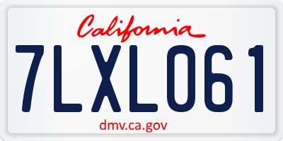 CA license plate 7LXL061