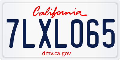 CA license plate 7LXL065