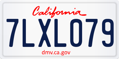 CA license plate 7LXL079