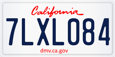 CA license plate 7LXL084