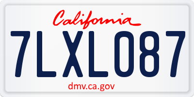 CA license plate 7LXL087