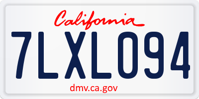 CA license plate 7LXL094