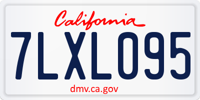 CA license plate 7LXL095