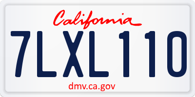 CA license plate 7LXL110