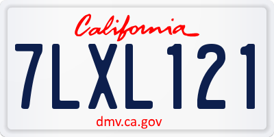 CA license plate 7LXL121