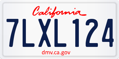 CA license plate 7LXL124