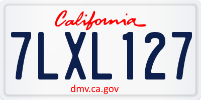 CA license plate 7LXL127