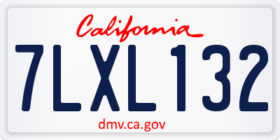 CA license plate 7LXL132