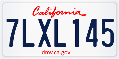 CA license plate 7LXL145