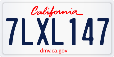 CA license plate 7LXL147