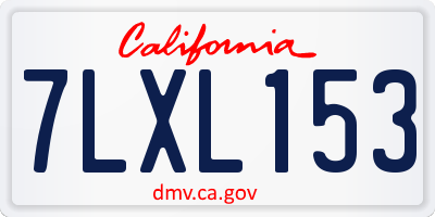 CA license plate 7LXL153