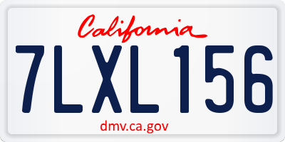 CA license plate 7LXL156