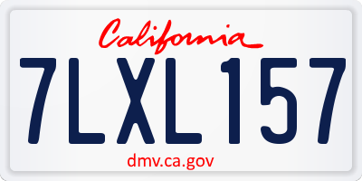 CA license plate 7LXL157